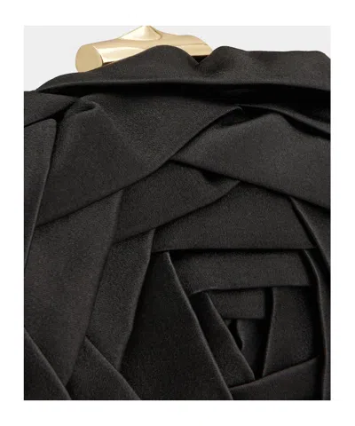 Roger Vivier Vivier Rose Pouch In Raso In Black