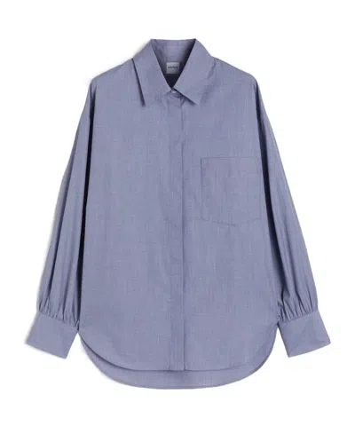 Aspesi Cotton Pinpoint Masculine Shirt In Blue