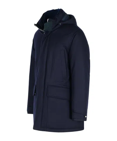 Zegna Long-sleeved Coat In Blue