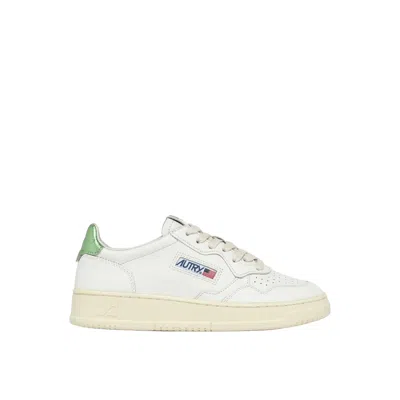 Autry White Leather Low Top Sneakers In Neutral