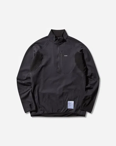 Satisfy Fuzzfleece Logo Half-zip Sweatshirt In Black