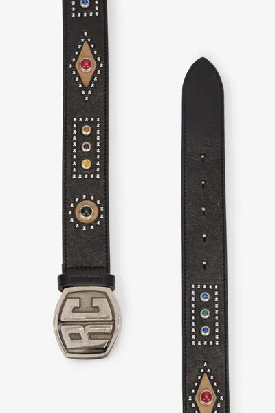 Roberto Cavalli Belt With Stones And Studs In Brown