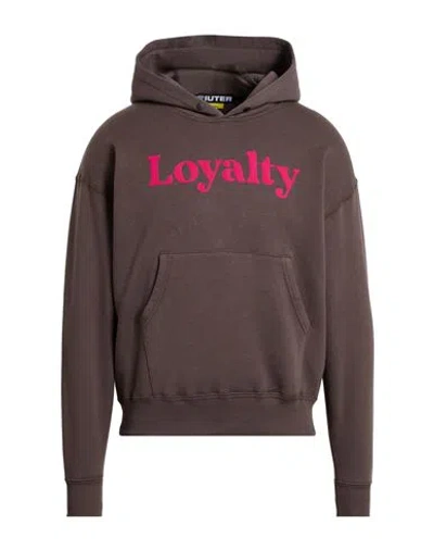 Iuter Man Sweatshirt Chocolate Brown Size Xxl Cotton In Brown