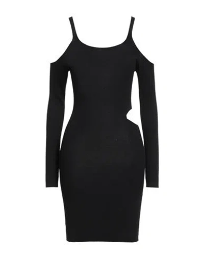 Kontatto Woman Mini Dress Black Size Onesize Viscose, Pbt - Polybutylene Terephthalate In Black