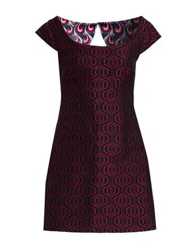 La Doublej La Double J Woman Mini Dress Burgundy Size L Wool, Acrylic, Recycled Polyester, Polyester In Red