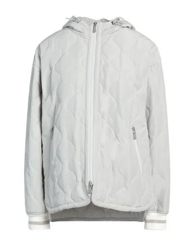 Eleventy Woman Puffer Light Grey Size Xl Polyester, Cotton In Gray
