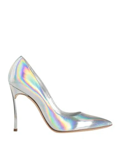 Casadei Woman Pumps Silver Size 7 Leather In Silver