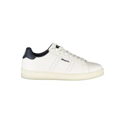 Blauer White Leather Men Sneaker In White