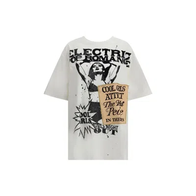 Dolce & Gabbana Women White Crew Neck T-shirt With Maxi Print On The Front In Cotton Woman In White