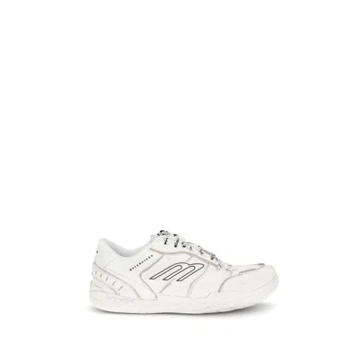 Balenciaga Women Hamptons Worn-out Leather Low-top Sneakers In Neutral