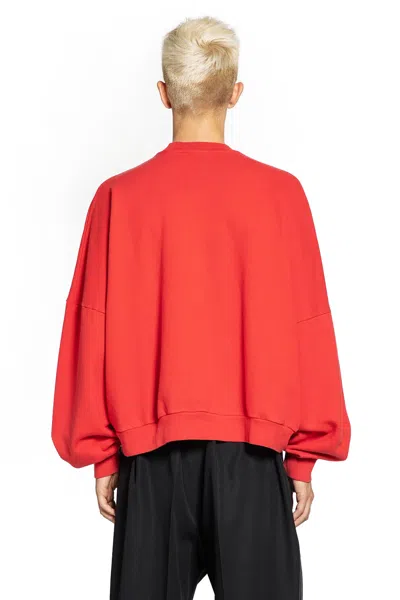 Willy Chavarria Diablo Hooligan Red Vintage-effect Sweatshirt In Red