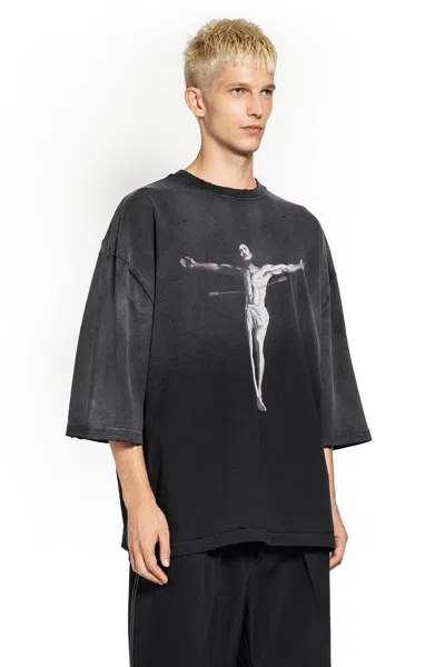 Willy Chavarria Slate Cotton Tarantula Buffalo Oversize T-shirt In Black