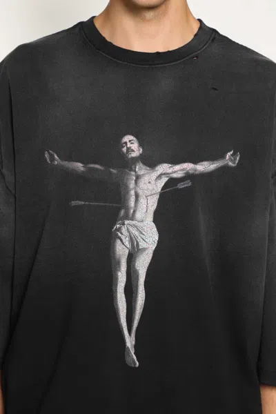 Willy Chavarria Slate Cotton Tarantula Buffalo Oversize T-shirt In Black