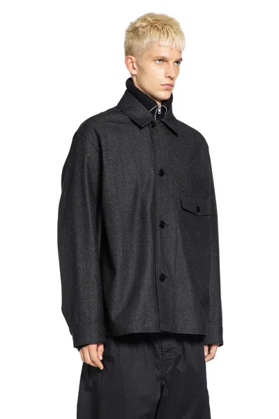 Lemaire One Pocket Overshirt In Blue