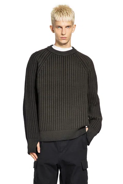 Junya Watanabe Ribbed-knit Sweater In Black
