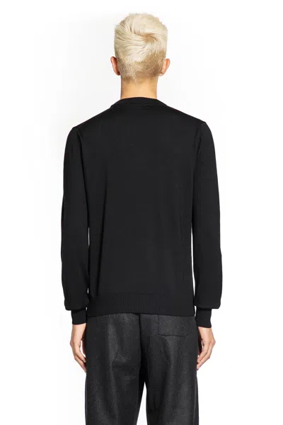Fendi Breast Pocket Wool Pullover Clothing In Black