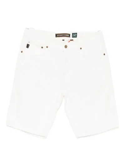 Superdry Cotton Denim Shorts In White