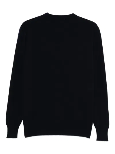 Lardini Cashmere Crew Neck Knit Pullover In Black