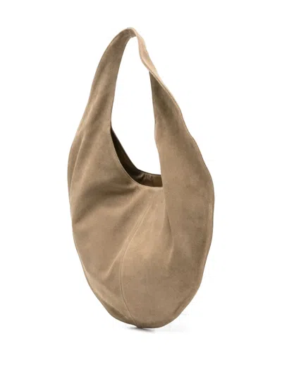 Maeden Market Tote Suede Leather Beige In Neutral