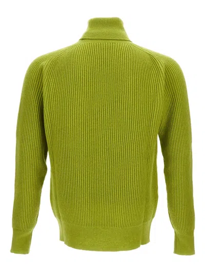 Customer Lovers Turtleneck Ribbed Sweater In Green