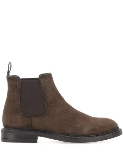 Alexander Hotto Tony Extra Telato 3672 Suede Chealsea Boots In Brown