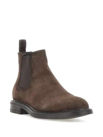 Alexander Hotto Tony Extra Telato 3672 Suede Chealsea Boots In Brown