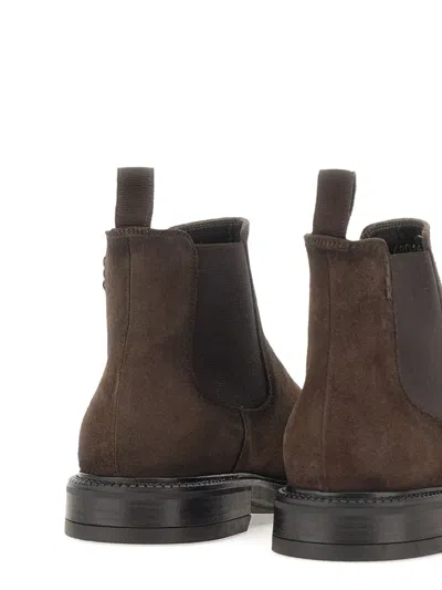 Alexander Hotto Tony Extra Telato 3672 Suede Chealsea Boots In Brown