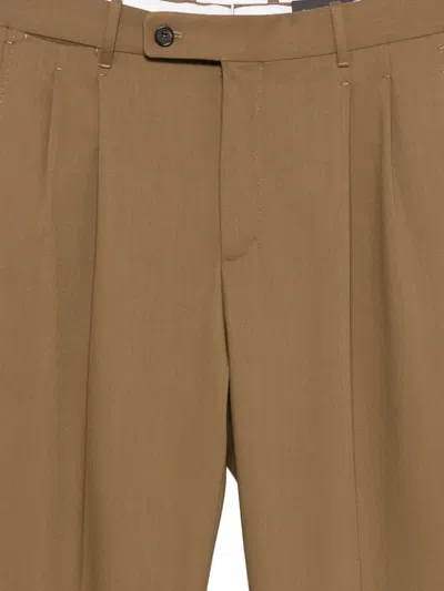 Incotex Pleated Trousers In Brown
