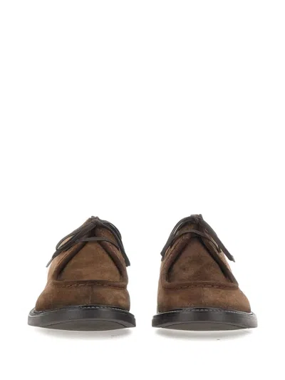 Alexander Hotto Tony Extra Telato 3691 Hand-stitched Derby Shoes In Brown