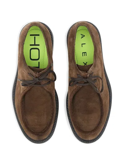 Alexander Hotto Tony Extra Telato 3691 Hand-stitched Derby Shoes In Brown