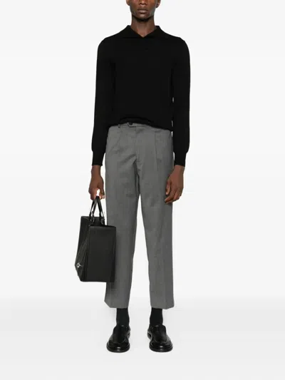 Amaranto Pleated-front Trousers In Gray
