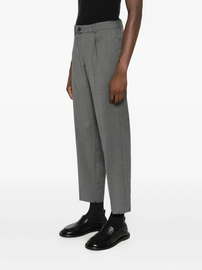 Amaranto Pleated-front Trousers In Gray
