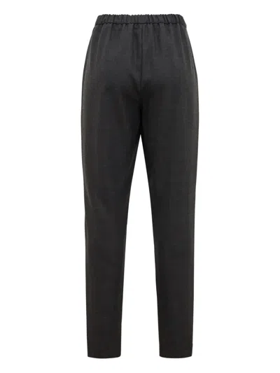 Herno Resort Trousers In Pleated Jersey In Black