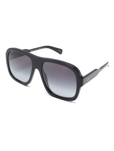 Chloé Pilot-frame Sunglasses In Black
