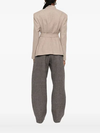 Max Mara Buttoned Patch-pocket Jacket In Neutral