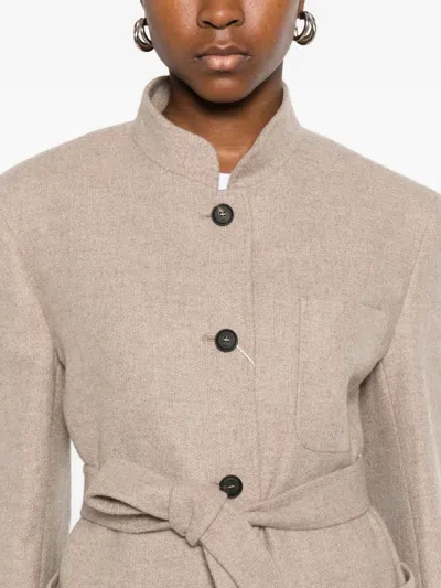 Max Mara Buttoned Patch-pocket Jacket In Neutral