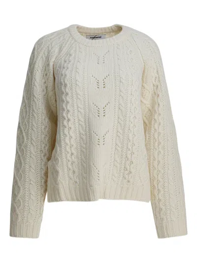 Sandbeige Cable-knit Knitwear In Neutral