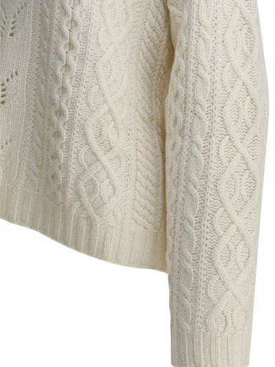 Sandbeige Cable-knit Knitwear In Neutral