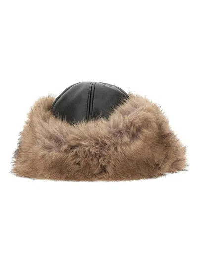 Stand Studio Beige Wool Trapper Bucket Hat In Brown