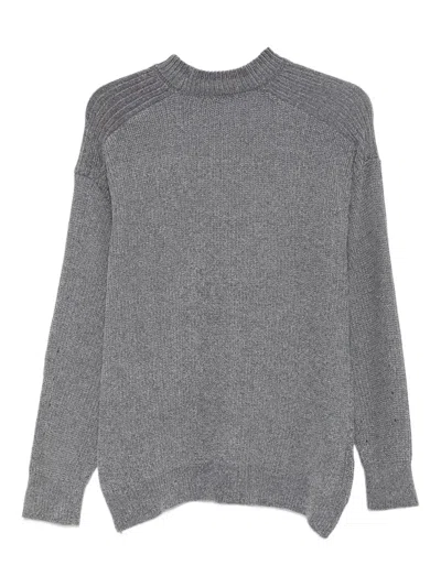 Daniele Alessandrini Ribbed Crew-neck Sweater In Gray