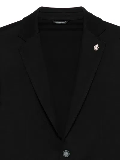 Daniele Alessandrini Tailored Black Blazer With Two-button Closure In Black