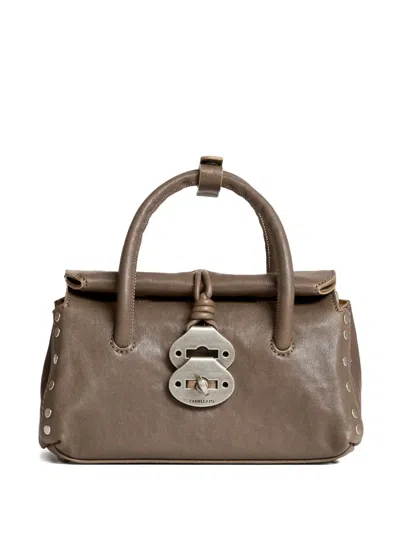 Zanellato Dotta Tabacco Baby Small Leather Handbag In Brown