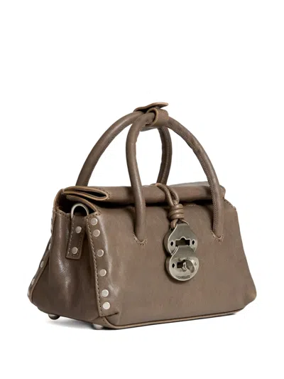 Zanellato Dotta Tabacco Baby Small Leather Handbag In Brown