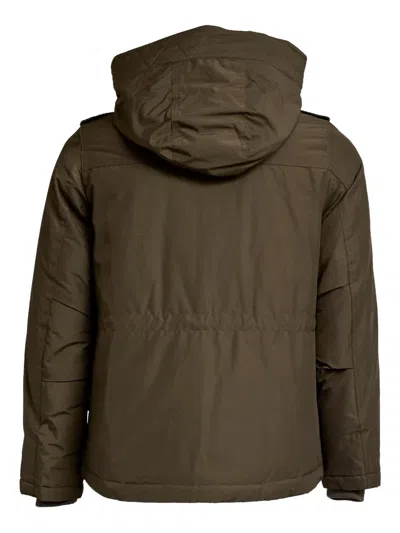 Woolrich Hooded Parka With Drawstring Waist And Pockets In Animal Print