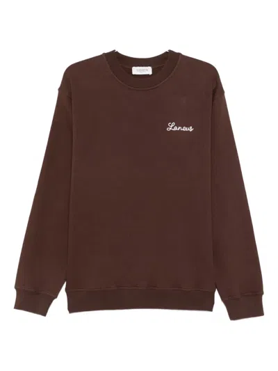 Laneus Logo-embroidered Sweatshirt In Brown