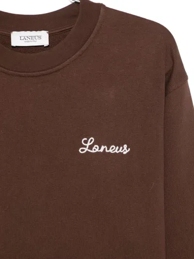 Laneus Logo-embroidered Sweatshirt In Brown