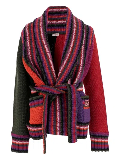 Pucci Orchidee Print Oversized Colorblock Cardigan In Multi