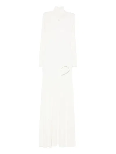 Coperni Ribbed-knit Dress In White