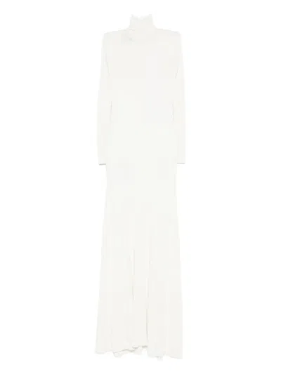 Coperni Ribbed-knit Dress In White