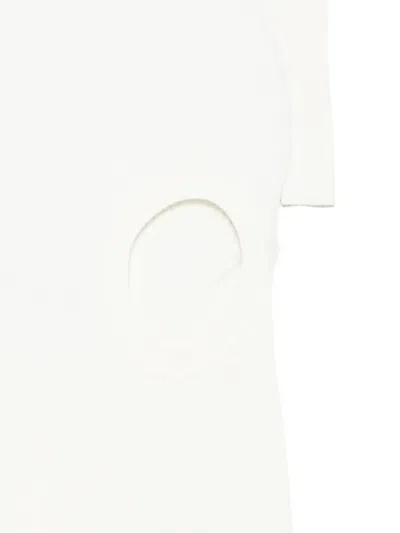 Coperni Ribbed-knit Dress In White